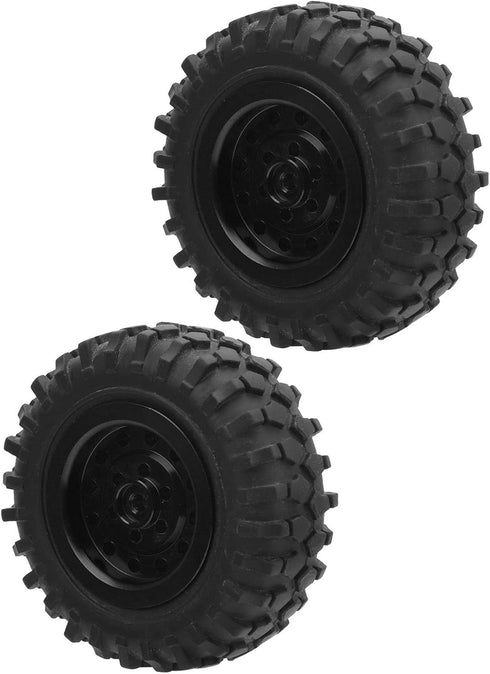 55mm/2.2in 1/10 Scale Rubber Tires & Wheel Rims, Anti-Skid Fit for D12 Model Parts, Black