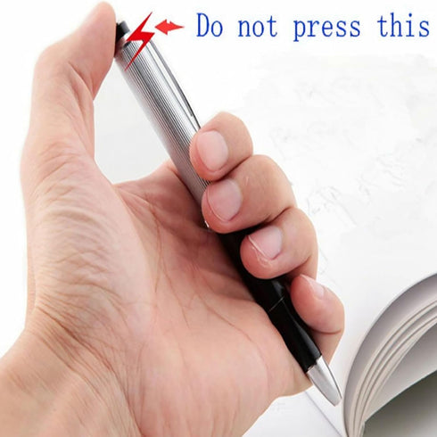 Silver Shock Pen, Lightweight Prank Item, Interesting Shocking Practical Joke Toy for Outdoor Gag Games