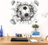 3D Soccer Stickers - Art Ball Soccer Wall Decal for Kids Room, DIY Vinyl Wallpaper for Boys Bedroom