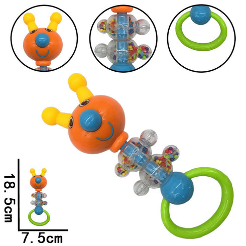 9pcs Baby First Rattle Teether Toy Gift Set with Storage Box for Infant Newborns 0-18 Months, Blue