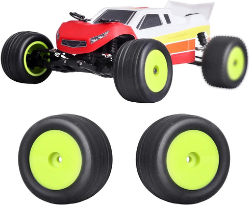 Mounted Front Wheels for Losi Mini T 2.0, Replacement 1/18 Off Road Directional Tires (Yellow)