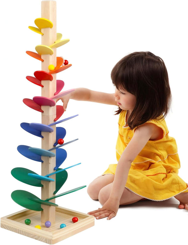 Wooden Marble Run Update Wooden Music Tree for Kids 3+ Years Old,Ball