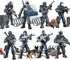 8 PCS Building Block City Policeman Action Mini-Figures with Military Weapons Accessories, SWAT Model Toys for Boys