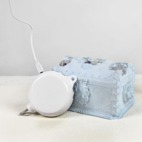 Crib Mobile Motor with Built-in SD Card, White Baby Mobile Rotary Music Box with Volume Control, Portable Sound Machine