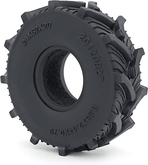 MOHERO 4PCS 1.0" Soft Mud Terrain Rubber Tyre 1.0 Wheel Tires for 1/24 Axial SCX24 Bronco Gladiator Deadbolt RC Crawler Car Upgrade (62mm)