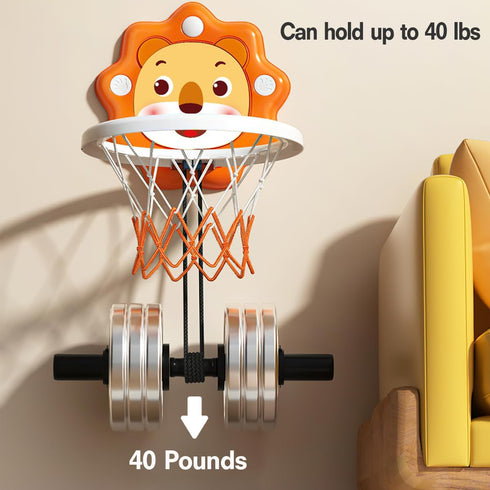 Adjustable Height Indoor Mini Basketball Hoop for Toddlers Kids, Space-Saving Christmas Birthday Gift Toy for Boys