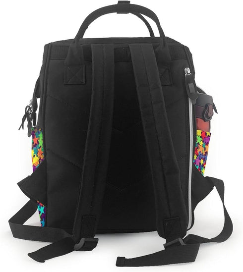 HCBPWVQA Backpack Daypacks Backpack Mommy Many Stars Diaper Bag with Changing Pad and Pacifier Holder, Multifunction