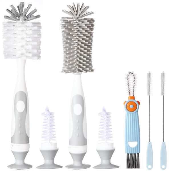 Ariseno 5-in-1 Baby Bottle Cleaner Set, Including Nylon & Silicone Bottle Brush,