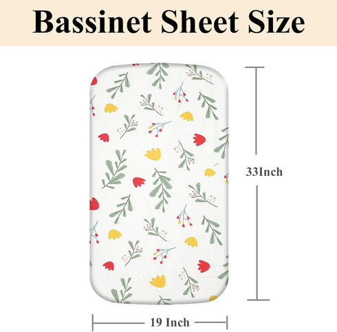 4 Pack 19" 33" Bassinet Fitted Sheets Compatible with x Koolababy/Koolerthings, BCOL, Semphis, Cowiewie and IKOMZY Baby