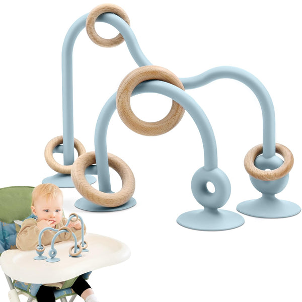 High Chair Suction Baby Sensory Teething Chew Toys for Infant Toddlers 6-24 Months, Food Grade Silicone Teether with