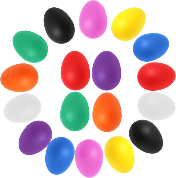 18 PCS Plastic Egg Shaker Set (9 Color), Musical Hand Percussion Shakers, Egg Maracas Instruments for Music Learning DIY