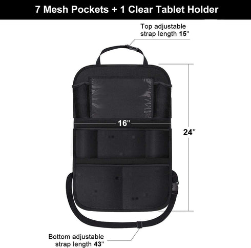 ONE PIX Backseat Car Organizer Mats, Storage Bag with Touch Screen Tablet Holder for Kids Car Seats