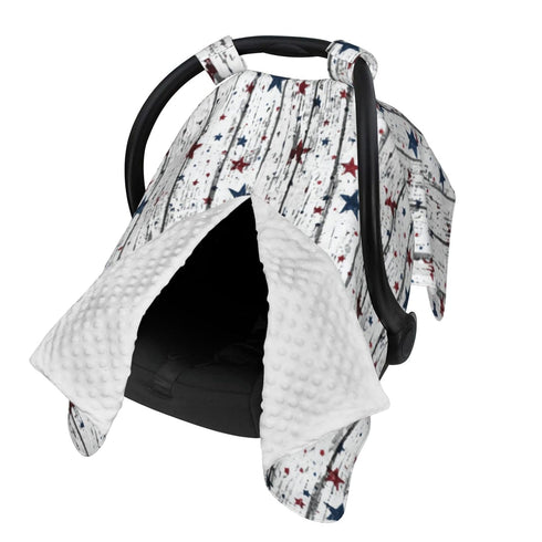 Hcpwzrf Patriotic Stars Distressed Wood Baby Car Seat Cover & Nursing Cover -