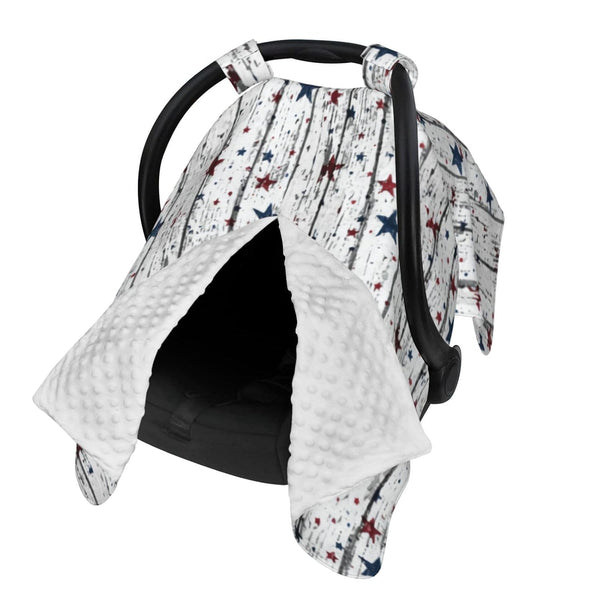 Hcpwzrf Patriotic Stars Distressed Wood Baby Car Seat Cover & Nursing Cover -