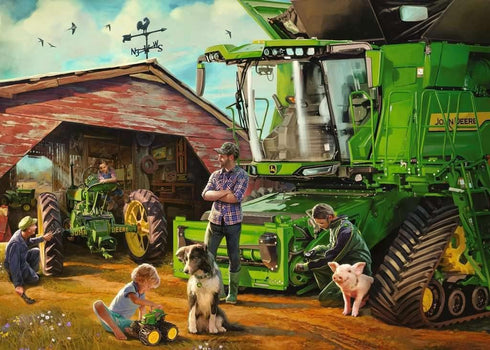 Ravensburger John Deere Then & Now 1000 Piece Jigsaw Puzzle, Unique Softclick Technology, 27 x 20 inches