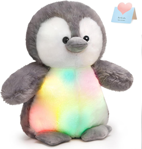 Houwsbaby 12'' LED Light Up Penguin Stuffed Animal Plush Toy for Kids