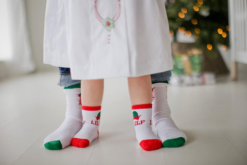 Little Holly Big Elf/Lil Elf Sock Set, Mommy and Me Matching Socks, New and Expecting Mom Gift, Baby's First Christmas