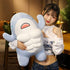 Toddmomy 1PCS Cute 3D Muscle Shark Plush Toy, Soft Stuffed Shark Animal Doll, Kawaii Hugging Pillow for Kids Xmas