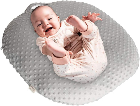 OWLOWLA Newborn Lounger Cover, Minky Removable Slipcover for Baby Boy Girl (Silver Gray)