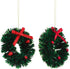 10 Pieces Mini Artificial Christmas Wreaths Ornaments - Dollhouse Miniature Christmas Wreath for Door, Windows, Tree