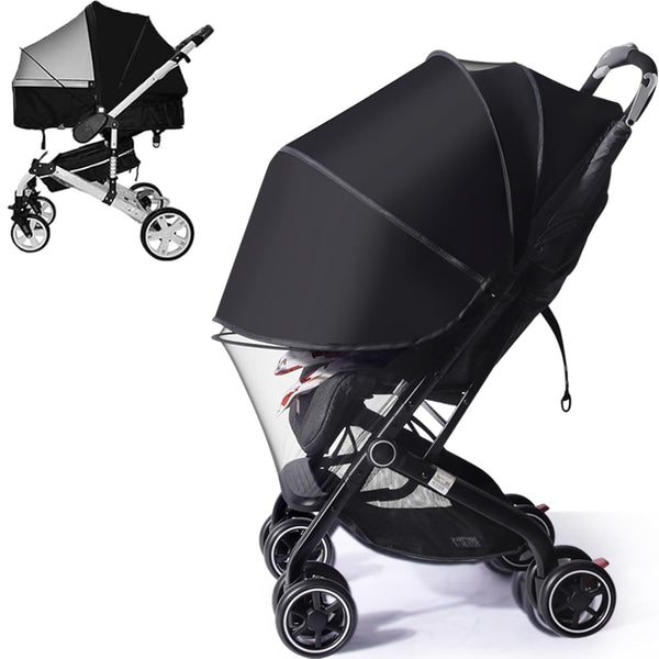 UPF50+ Sunshade Stroller Cover, 2-in-1 Stroller Sun Shade with Two-Way Zipper, Universal