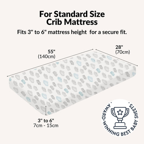 100% (3-Pack) Pack 5" 28" 55" Organic Cotton Baby Crib Sheets GOTS Certified, Soft Fitted Sheets for Mini Mattress & n