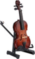 World Smalles Violin,Four Seasons Tiny Violin for Complainers,Miniature Model With Stand Case,Dollhouse