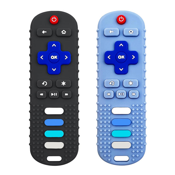 Baby Teething Toys, Food Grade Silicone Teether for Babies 3-18 Months, TV Remote Shape Chew Toys, Freezer BPA Free