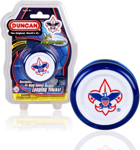 Duncan Toys Hornet Pro Looping Yo-Yo, Blue with White Cap, Ball Bearing Axle and Plastic Body