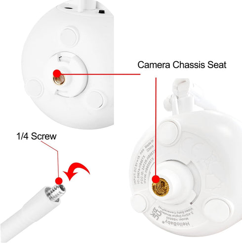 KHQBG HB65/HB6550/HB6558/HB66/ANMEATE SM935E/SM650|,No 360 Baby Monitor Flexible Mount for HelloBaby Tools, No Wall