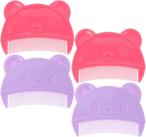 Toyvian Bear Shaped Baby Hair Comb Set - Infant Scalp Brush for