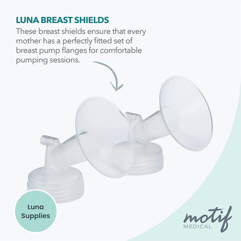 (2 16 mm) Motif Medical Luna Breast Pump Flange - Comfortable Breast Pump Flanges for Better Milk Flow & Pumping Ease