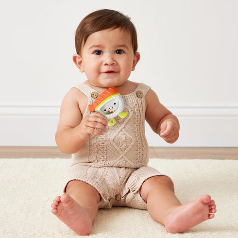 Itzy Ritzy Silicone Rattle Teether BPA-Free Silicone Teether with Rattle for Babies & Toddlers Features a Gentle Rattle
