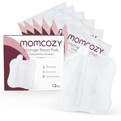 Momcozy Hydrogel Nursing Pads, Nipple Pads with Lanolin Supports Instant Cooling Relief