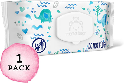 99% 72 Count Amazon Brand - Mama Bear Water Baby Wipes, Hypoallergenic,formulated without Fragrance