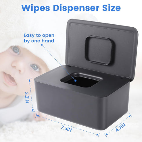 Lijroavy Baby Wipes Dispenser & Wipes Holder - Non-Slip Refillable Baby Wipes Container with Sealing Lid, Keeps Wipes