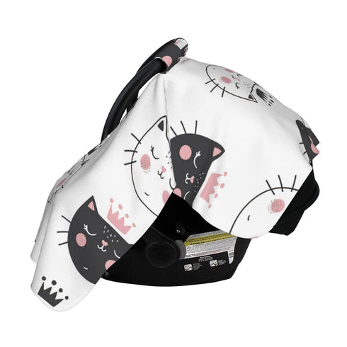 Hcpwzrf Adorable Cat Baby Car Seat Cover & Nursing Cover - Breathable Stretch Multi-Use Cover for Breastfeeding