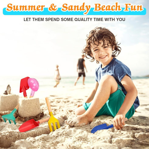 Katroiy 6 Set, Piece Kids Gardening Tools, Children Beach Sand Box Toys, Made of Metal with Sturdy Wooden Handle, Safe