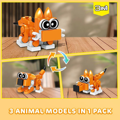 HOGOKIDS Party Favors for Kids, 30 Kinds of Animals Building Block Toy 20 Pack, Birthday Gift for Ages 4-12