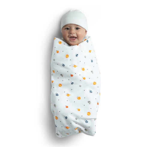 Delta Children 100% Cotton Flannel Baby Receiving Blankets for Girls and Boys – 30x30 Inches (Pack of 2), Space