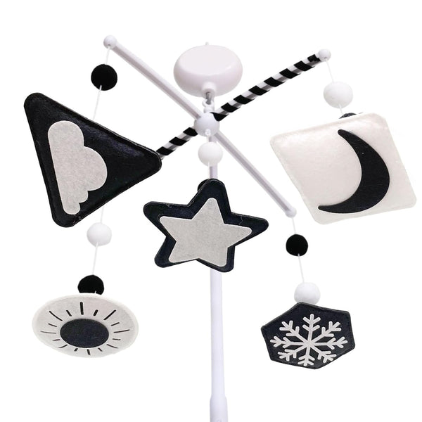 Montessori Mobile, Black and White Baby Crib Mobile, Neutral Nursery Mobile Decoration