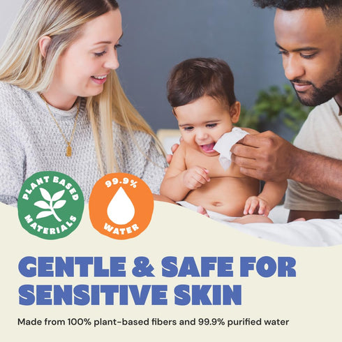 (224 Count), 99.9% (Pack 4) Packaging DYPER Newborn Sensitive Baby Wipes Unscented Water-Based, Plant-Based