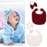 Baby Bib Bow Headband, Newborn Bandana Drooling Teething Muslin Saliva Towel, Adjustable Cotton Gauze Lace Bib