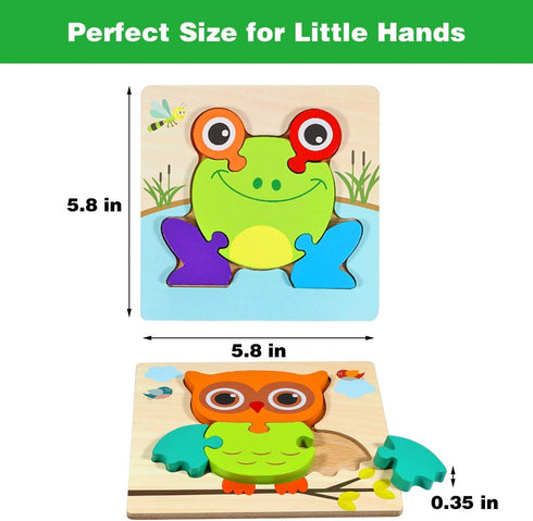 Wooden Montessori Puzzles for Toddlers, Educational Toy for 1-3 Year Old Girls Boys, Kids Puzzle Ages 2-4