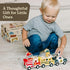 1 2 1-3 6-12 Little Acorn, Wooden Pull Back Cars with Mix & Match Characters | Montessori Toys for & Year Old | Car