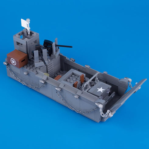 Military Landing Craft Vehicle Personnel - Higgins Boat Car Model, WW2 Building Block Toys for Kids and Adults