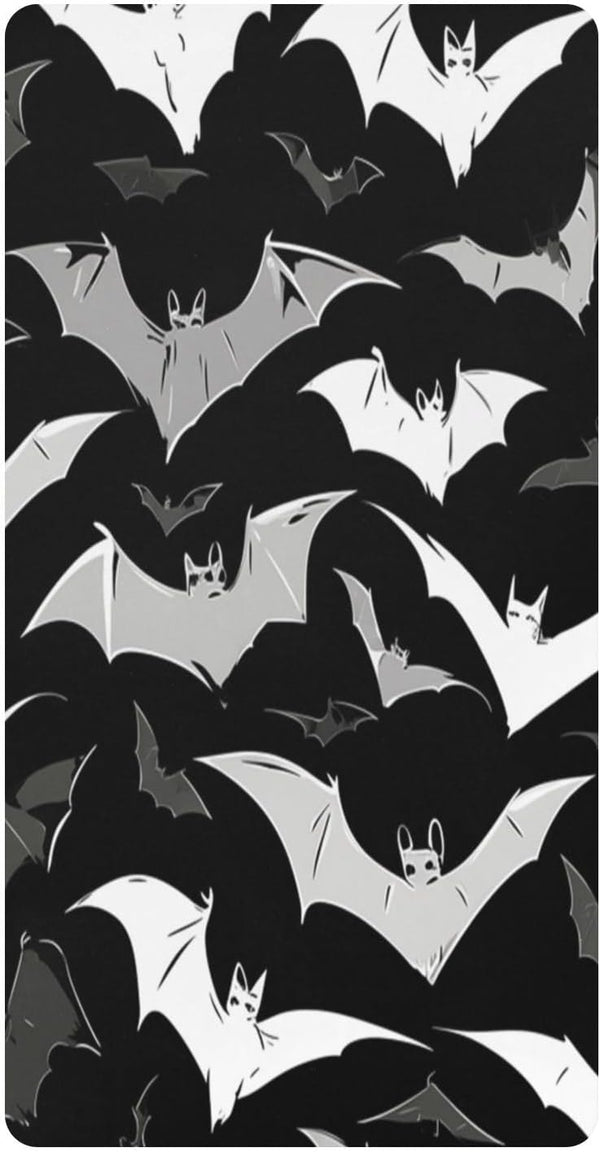 Bseiialft Black White Bats Halloween Crib Sheets for Boys Girls Soft and Breathable