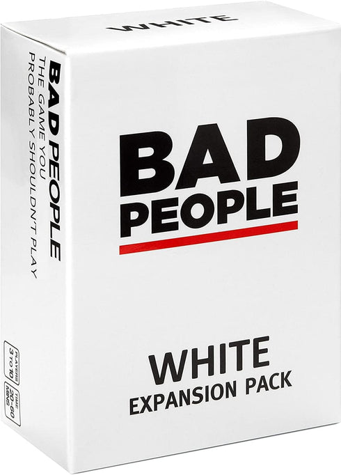 BAD PEOPLE Party Game - White Expansion with 100 New Question Cards for Hilarious Adult Game Nights