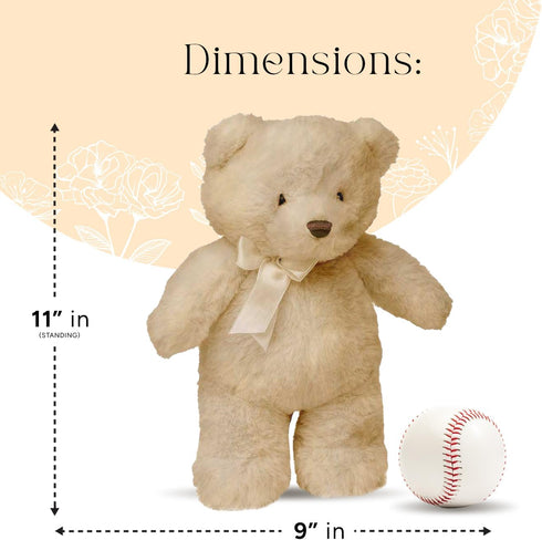 My First Bear Stuffed Animal - Jolitee Beige Neutral Teddy Bear for Newborn, 10"
