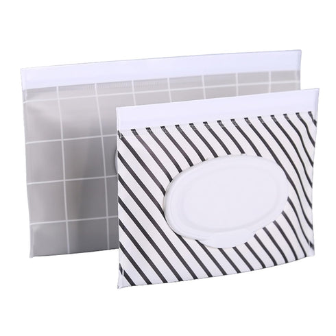 Portable Wet Wipe Pouch, Reusable Refillable Baby Travel Wipes Holder & Case,